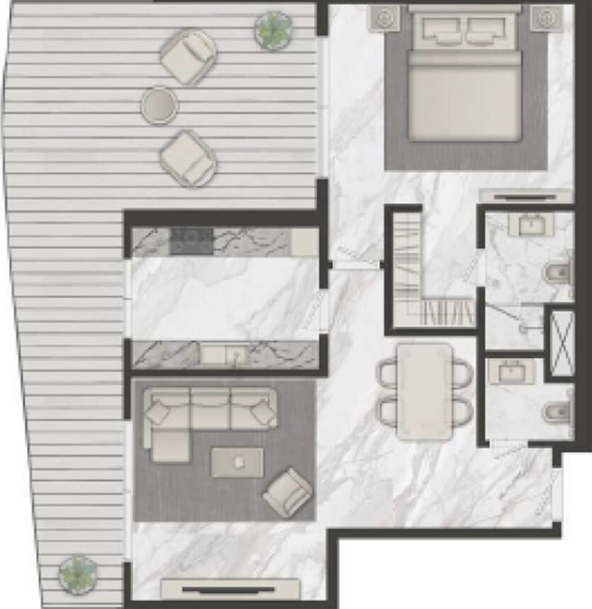 Floor Plans Terraces Marasi Drive - 1 Bedroom Apartments