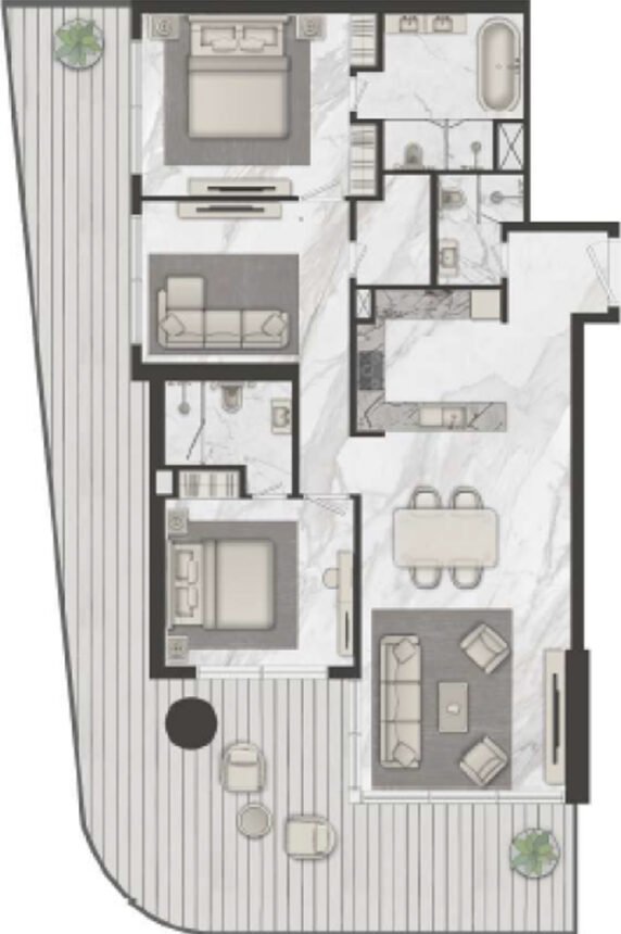 Floor Plans Terraces Marasi Drive - 2 Bedrooms Apartments
