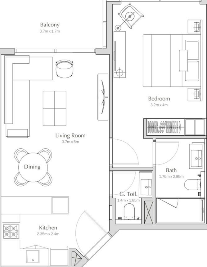 Floor Plans Regalia - 1 Bedroom Apartments