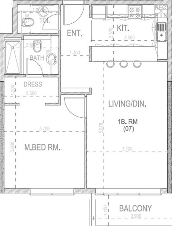 Floor Plans Vezul Residence - 1 Bedroom Apartments