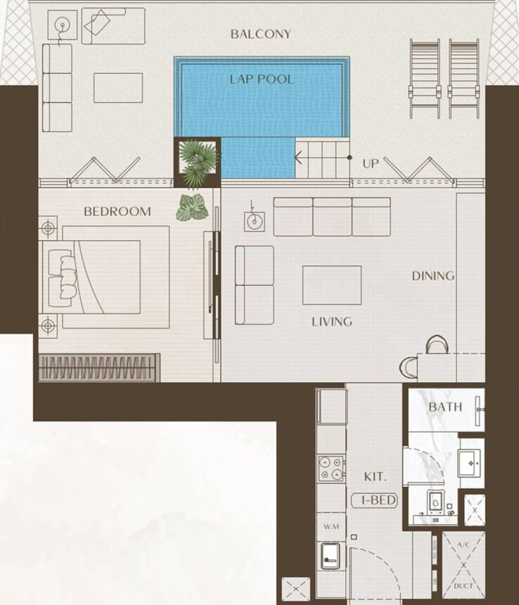 Floor Plans One by Binghatti - 1 Bedroom Apartments