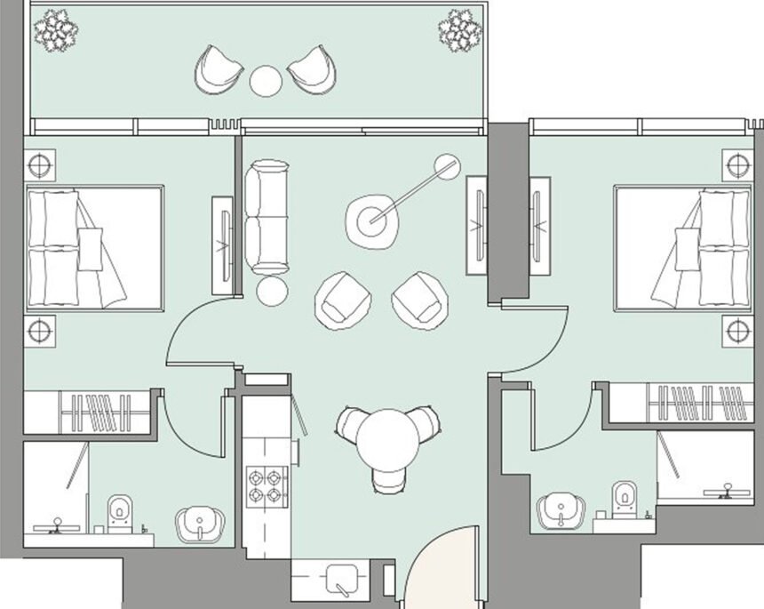 Floor Plans The Edge - 2 Bedrooms Apartments