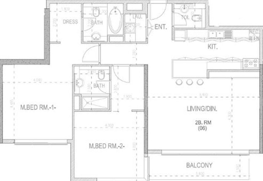 Floor Plans Vezul Residence - 2 Bedrooms Apartments