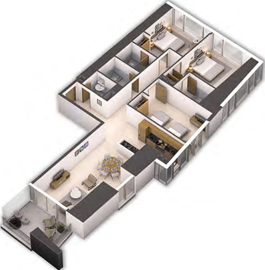 Floor Plans Aykon City - 3 Bedrooms Apartments
