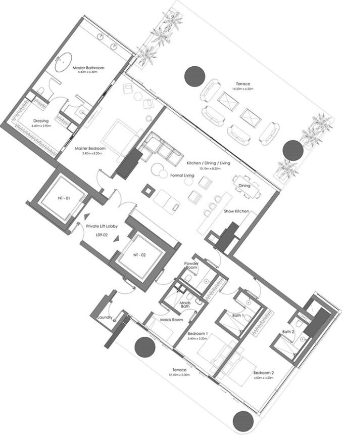 Floor Plans Vela Dorchester Collection - 3 Bedrooms Apartments