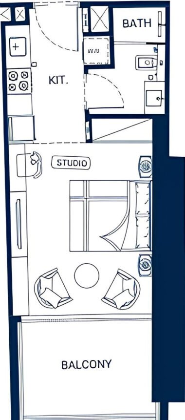 Floor Plans Binghatti Skyrise - Studio 