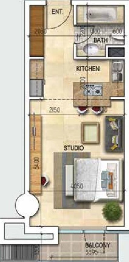 Floor Plans Safeer Tower 2 - Studio 