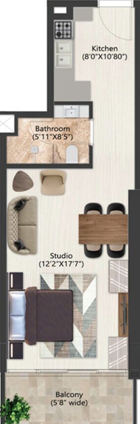Floor Plans SOL Bay - Studio 