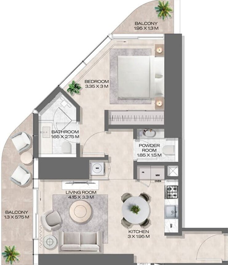 Floor Plans DWTN Residences - 1 Bedroom Apartments